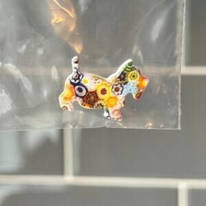 Vintage Scottie Dog Quilter Patchwork Sewing Button Shank Plastic 3/4" JHB